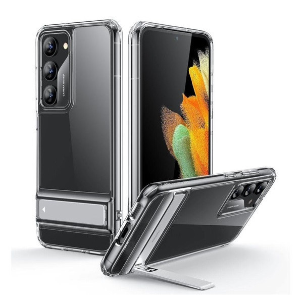 Samsung Galaxy S23 Plus SM-S916, silikónové puzdro so vzduchovým vankúšom na päte, s podporou, ESR Air Shield Boost, transparentné