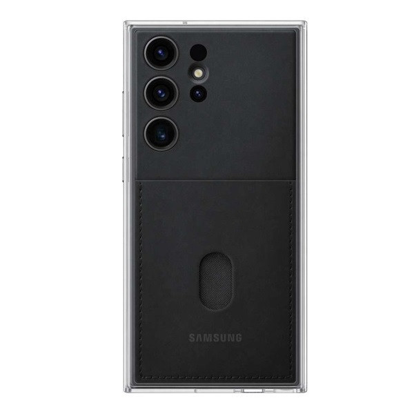 Samsung Galaxy S23 Ultra SM-S918, Plastový zadný kryt, odnímateľný zadný kryt s držiakom kariet, Frame Cover, čierny, továrenský