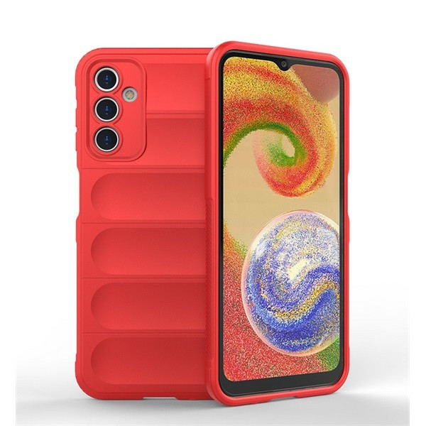 Samsung Galaxy A14 4G / A14 5G SM-A145F / A146B, silikónové puzdro, stredne odolné proti nárazu, 3D vzor, červené