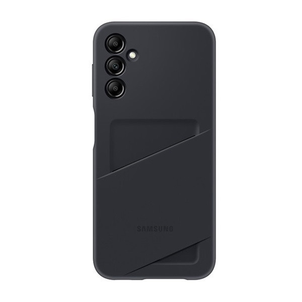 Samsung Galaxy A14 5G SM-A146B, silikónové puzdro s držiakom na karty, čierne, z výroby