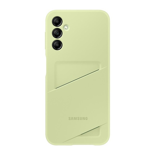 Samsung Galaxy A14 5G SM-A146B, silikónové puzdro s držiakom kariet, zelené, továrenské