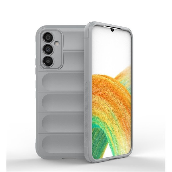 Samsung Galaxy A34 5G SM-A346B, silikónové puzdro, stredne odolné proti nárazu, 3D vzor, svetlosivé