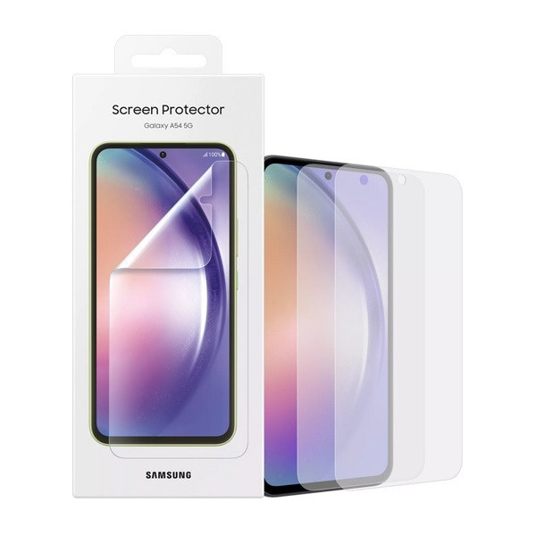 Samsung Galaxy A54 5G SM-A546B, Ochranná fólia na displej (neohýba sa na zakrivenej časti!), číra Premium, továrenská, 2 ks / balenie