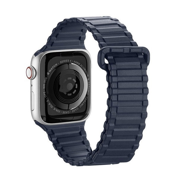 Apple Watch 1-6, SE, SE (2022) (38 / 40 mm) / Watch 7-8 (41 mm), silikónový remienok, magnetické zapínanie, Dux Ducis Armor, tmavomodrá