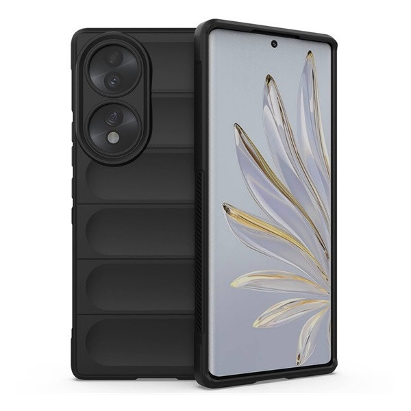 Huawei Honor 70, silikónové puzdro, stredne odolné proti nárazu, 3D vzor, čierne