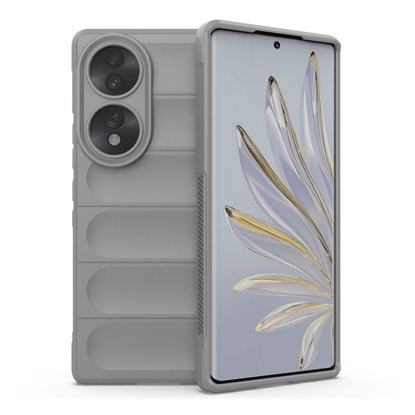 Huawei Honor 70, silikónové puzdro, stredne odolné proti nárazu, 3D vzor, svetlo sivé