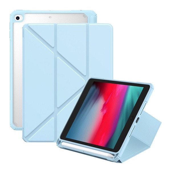 Apple iPad Mini 4 / iPad Mini (2019), puzdro s držiakom Apple Pencil, Origami Smart Case, Baseus Minimalist, svetlomodré
