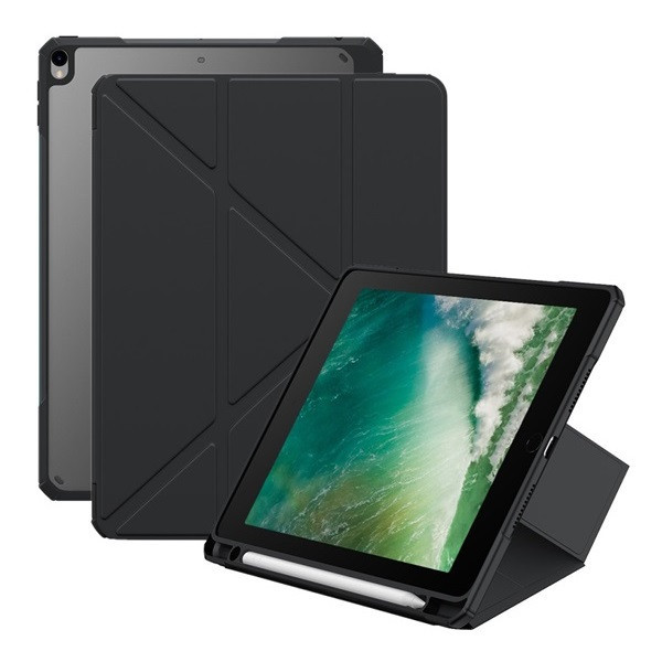 Apple iPad Pro 10,5 (2017) / iPad Air (2019), puzdro s držiakom na ceruzku Apple Pencil, Origami Smart Case, Baseus Minimalist, čierne