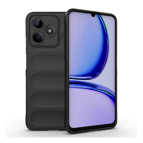 Realme C53 / Narzo N53, silikónové puzdro, stredne odolné voči nárazom, 3D vzor, čierne