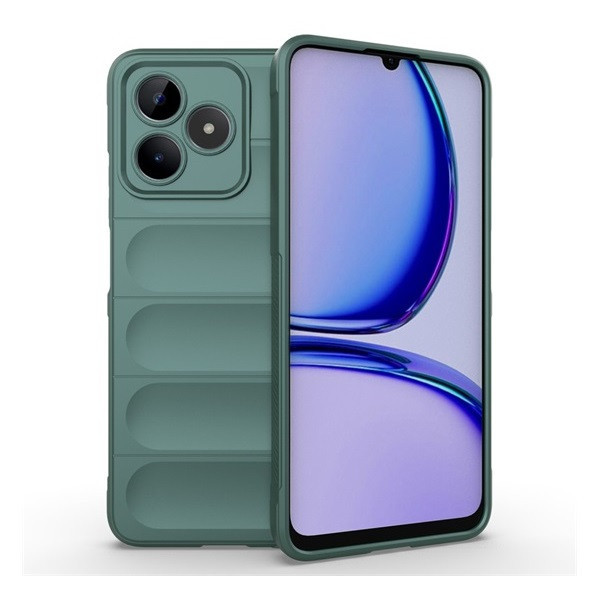 Realme C53 / Narzo N53, silikónové puzdro, stredne odolné voči nárazom, 3D vzor, tmavozelené