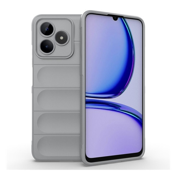 Realme C53 / Narzo N53, silikónové puzdro, stredne odolné voči nárazom, 3D vzor, svetlo sivé