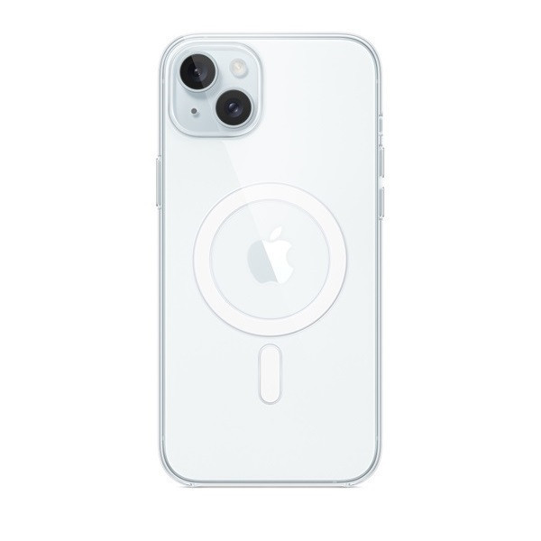 Apple iPhone 15 Plus, Silikónové puzdro, kompatibilné s Magsafe, priehľadné, továrenské