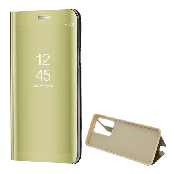 Samsung Galaxy S20 Ultra 5G SM-G988, puzdro s bočným otváraním a indikátorom hovoru, kryt Smart View Cover, zlatý (náhradný trh)