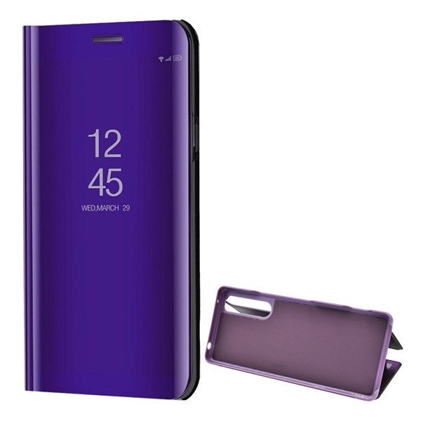 Sony Xperia 1 II, bočné otváracie puzdro s indikátorom hovoru, kryt Smart View Cover, fialové (náhradný trh)