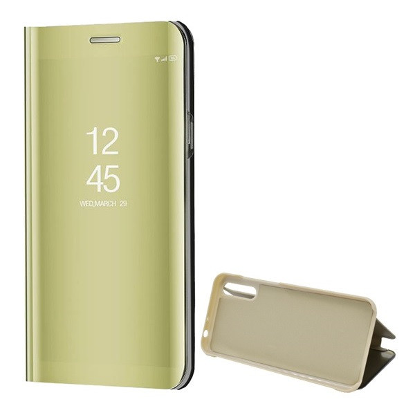 Huawei Y8p, bočné otváracie puzdro s indikátorom hovoru, Smart View Cover, zlaté (náhradný trh)