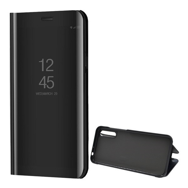 Huawei Y8p, bočné otváracie puzdro s indikátorom hovoru, Smart View Cover, čierne (náhradný trh)