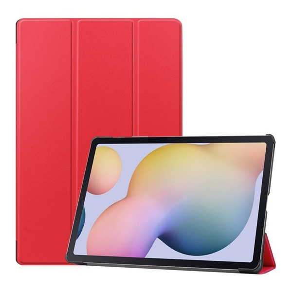 Samsung Galaxy Tab S7 Plus 12.4 / Tab S7 FE 12.4 / Tab S8 Plus 12.4, puzdro s priečinkom, Trifold, červené