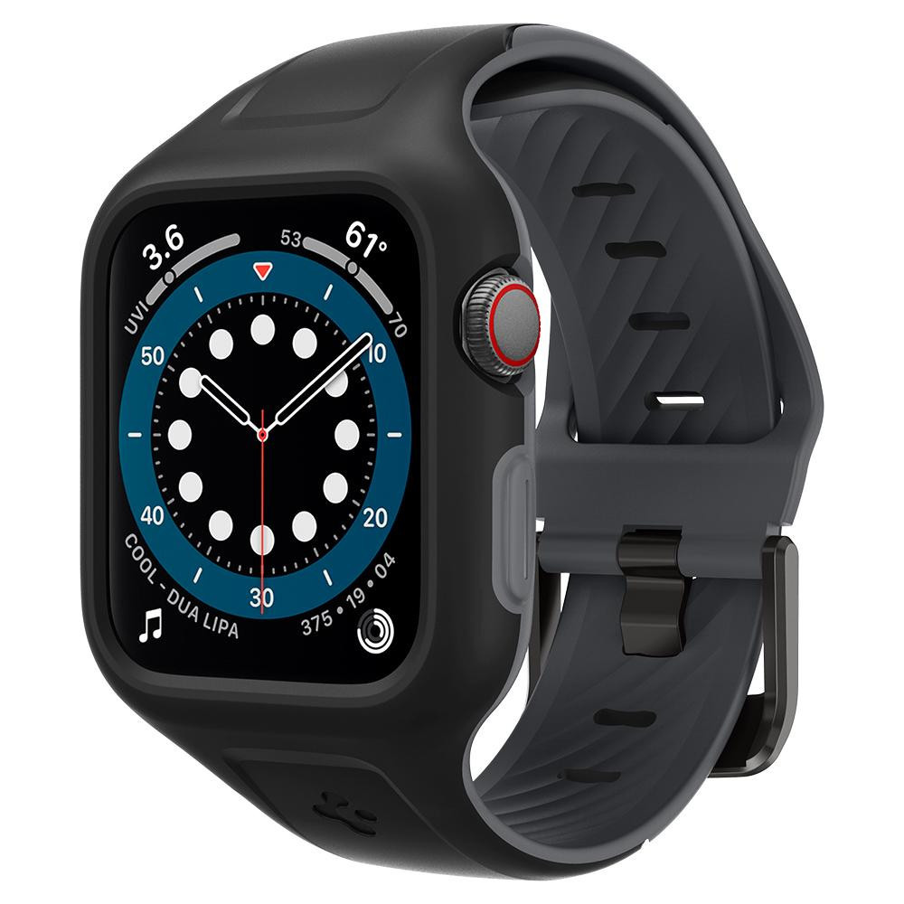 Apple Watch 4-6, SE (40 mm), silikónové puzdro a remienok, Spigen Liquid Air Pro, čierna