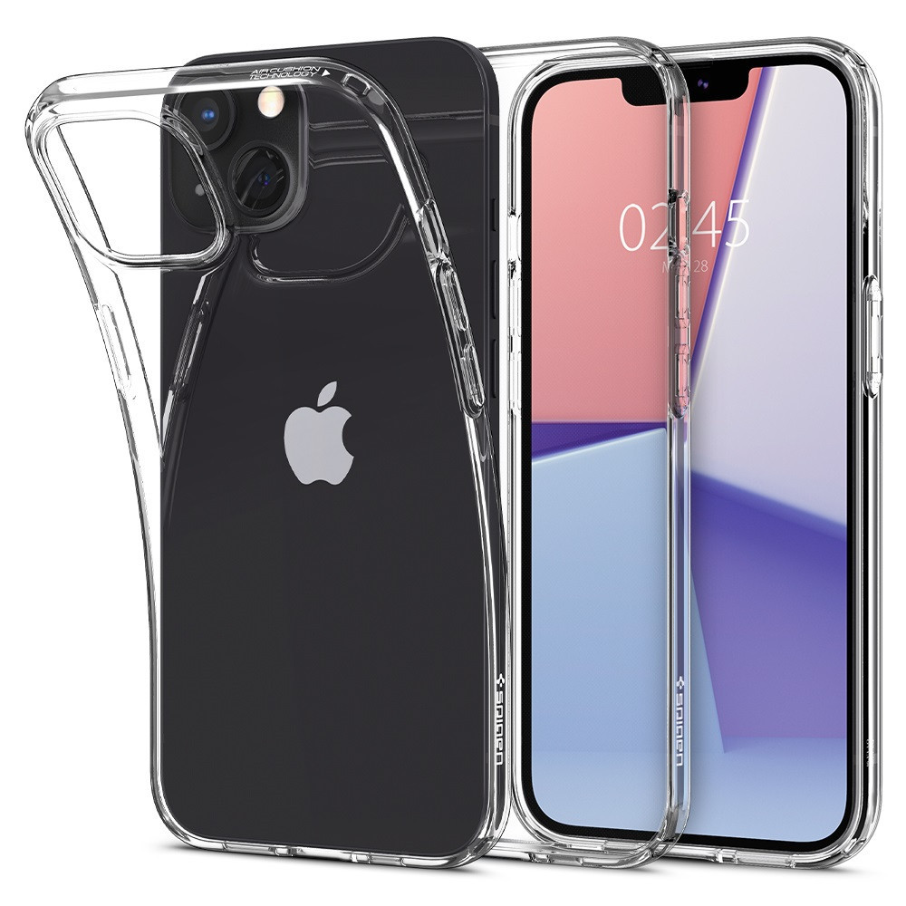 Apple iPhone 13, silikónové puzdro, Spigen Crystal Flex, priehľadné