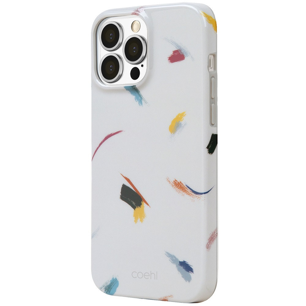 Apple iPhone 13 Pro, Silikónové puzdro, stredne odolné proti nárazu, vzor maľby, Uniq Coehl Reverie, farba/biela