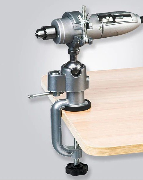 Zverák, stolový zverák pre ručnú vŕtačku (otáčanie o 360°)