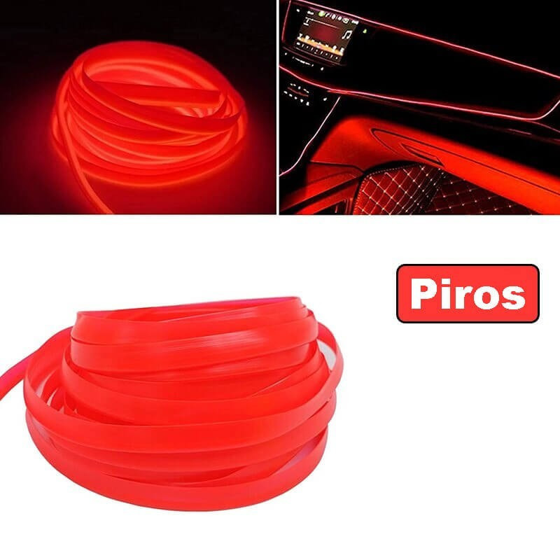 Prístrojová doska LED prúžok, Auto dekoratívna stuha červená