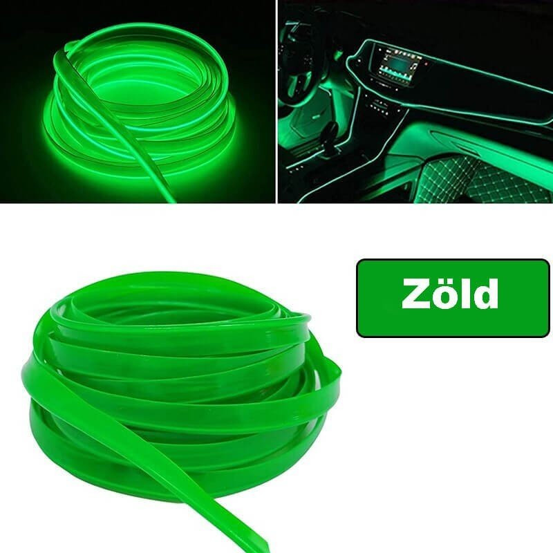 Prístrojová doska LED pásik, dekorácie do auta zelená stuha