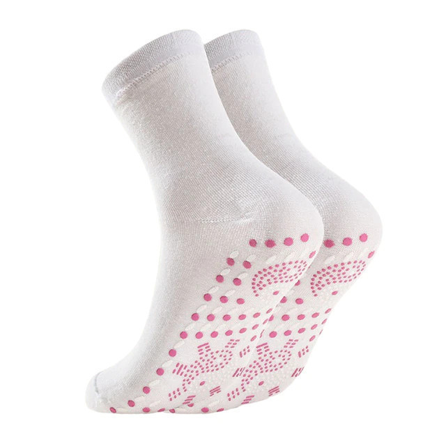 Hrejivé ponožky na nohy - 1 pár - biele