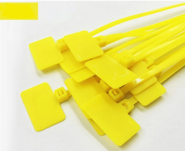 Káblové pásky s farebným štítkom (100 ks) - žlté