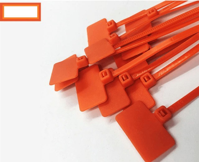 Káblové pásky s farebným štítkom (100 ks) - oranžová
