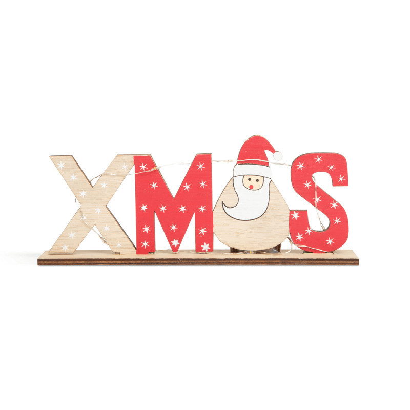 Drevená vianočná LED dekorácia Santa Claus