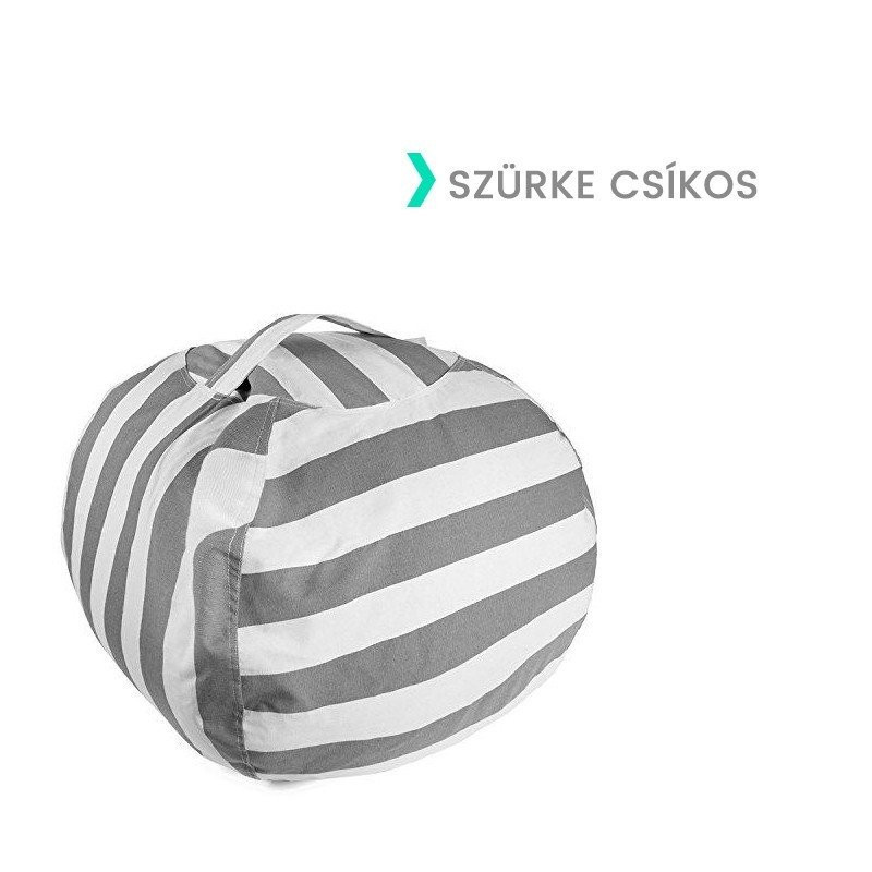 Plyšové skladovacie vrece Bean Bag Grey Striped