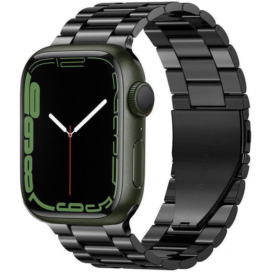 Apple Watch 4-6, SE, SE (2022) (42 / 44 mm) / Watch 7-9 (45 mm) / Watch Ultra 1-2 (49 mm), kovový zadný remienok, TP Stainless, čierna