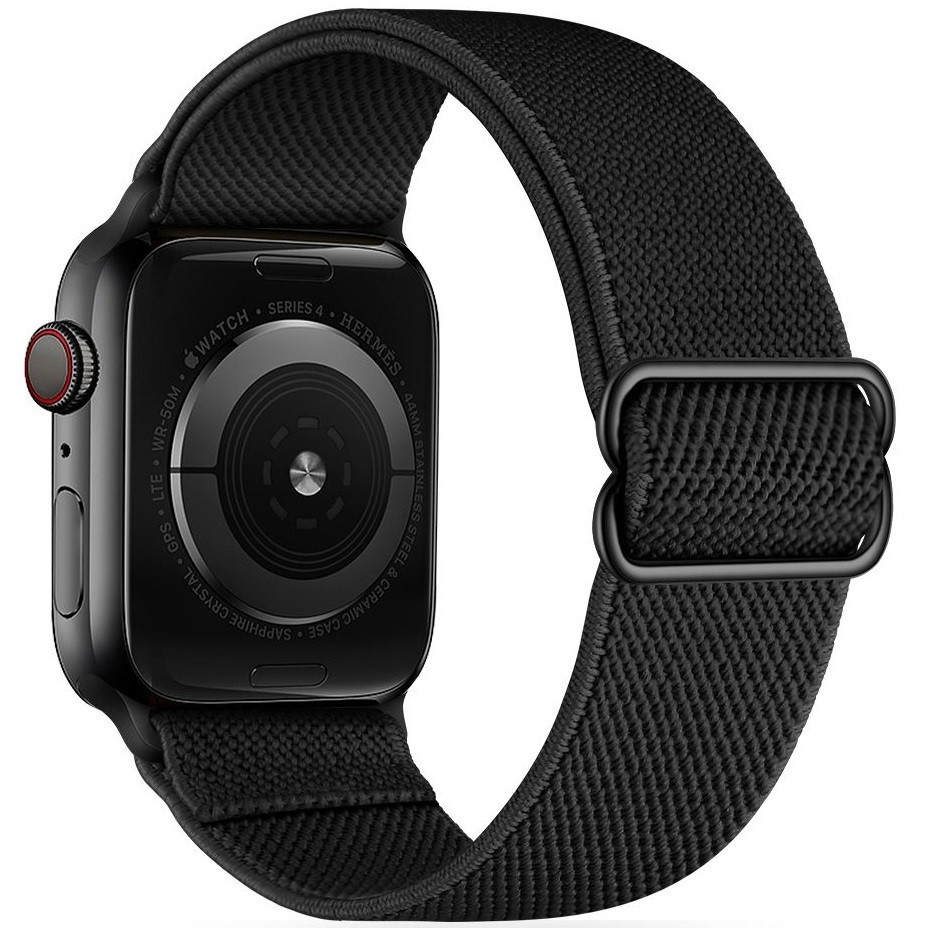 Apple Watch 4-6, SE, SE (2022) (42 / 44 mm) / Watch 7-9 (45 mm) / Watch Ultra 1-2 (49 mm), textilný remienok, nastaviteľný, TP Mellow, čierny
