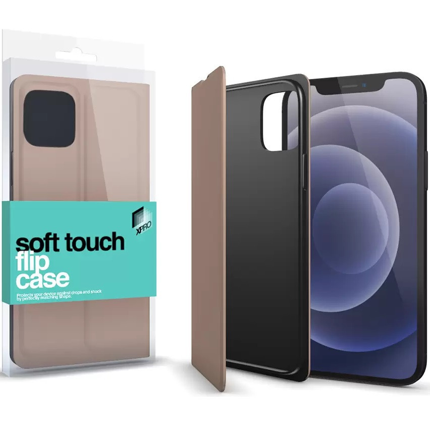 Huawei P40 Pro, bočné otváracie puzdro, stojan, Xprotector Soft Touch Flip, červené zlato