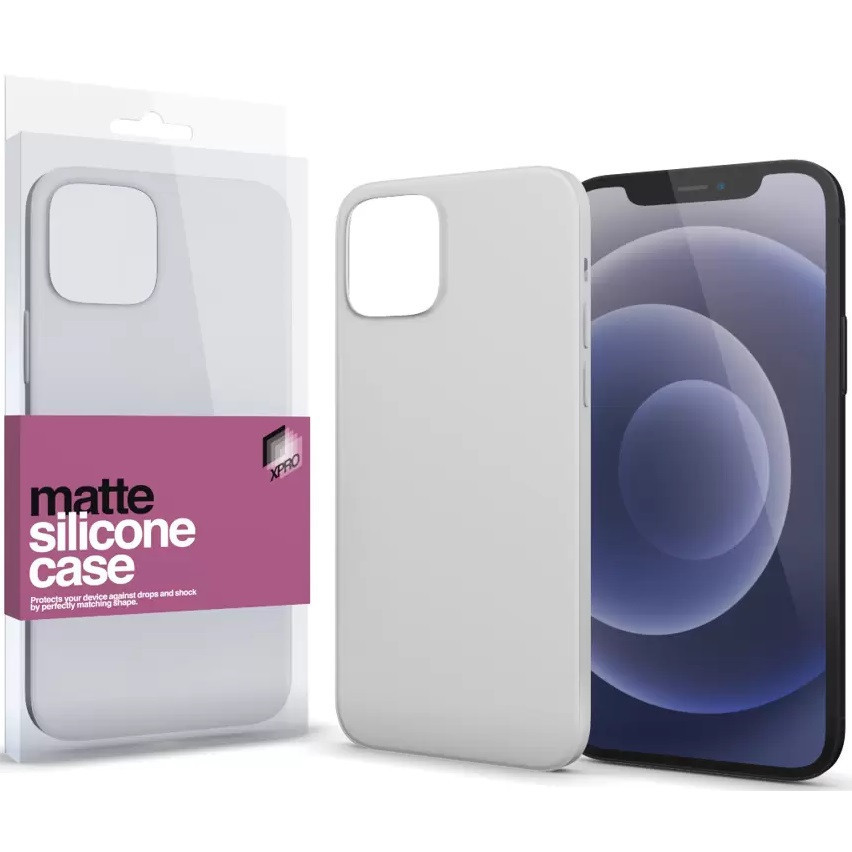 Apple iPhone 13 Pro Max, silikónové puzdro, ultratenké, matné, Xprotector Matte, sivobiele