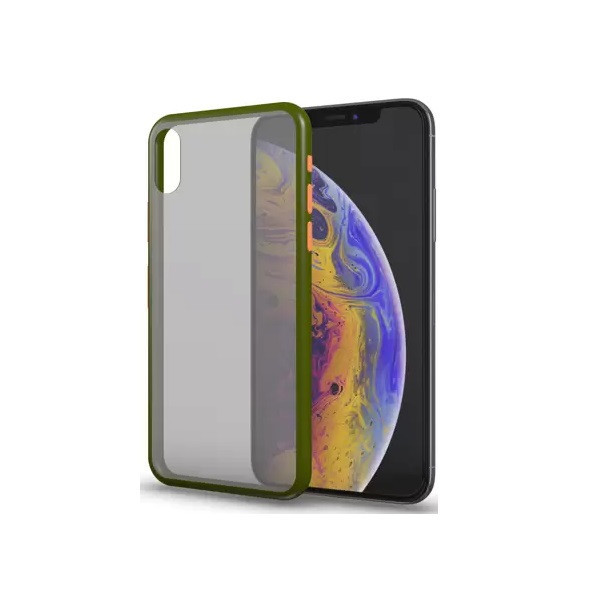 Apple iPhone 14 Plus, Silikónové puzdro s farebnými tlačidlami, Xprotector Matte, priesvitné/svetlozelené