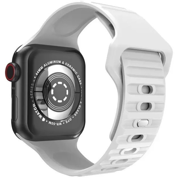 Apple Watch 4-6, SE, SE (2022) (42 / 44 mm) / Watch 7-9 (45 mm) / Watch Ultra 1-2 (49 mm), silikónový remienok, nastaviteľný, športový, Xprotector, biely