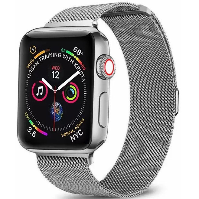 Apple Watch 4-6, SE, SE (2022) (42 / 44 mm) / Watch 7-9 (45 mm) / Watch Ultra 1-2 (49 mm), kovový zadný remienok, milánsky štýl, 2 kusy, Xprotector, strieborná