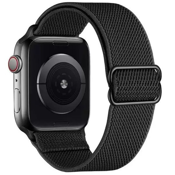 Apple Watch 4-6, SE, SE (2022) (38 / 40 mm) / Watch 7-9 (41 mm), textilný remienok, okrúhly remienok, Xprotector, čierny