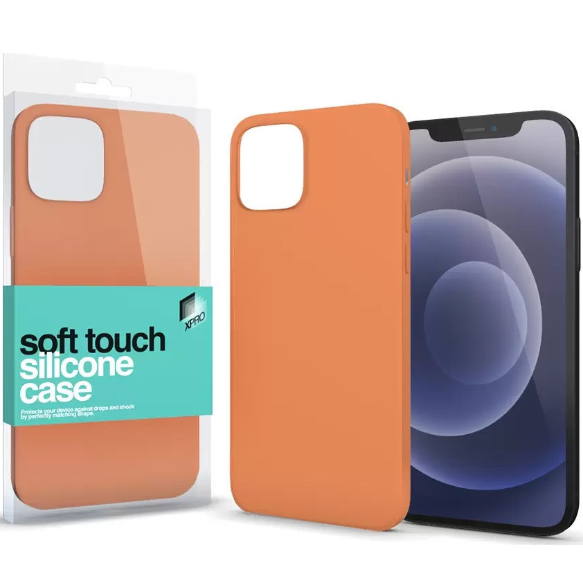 Apple iPhone 15, Silikónové puzdro, Xprotector Soft Touch, oranžové